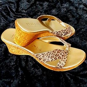 Italian Shoemakers Print Wedge ToeThong